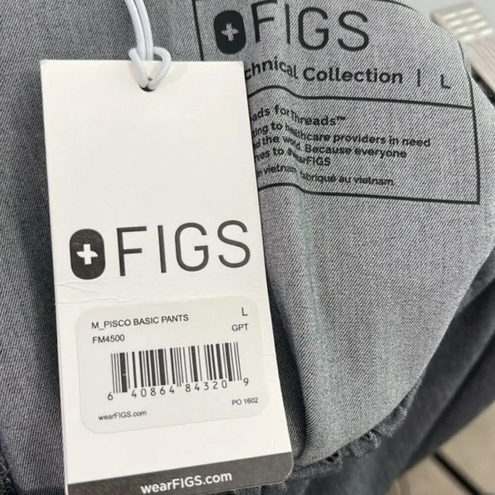 FIGS NWT Pisco Basic Scrub Pants Graphite size large‎